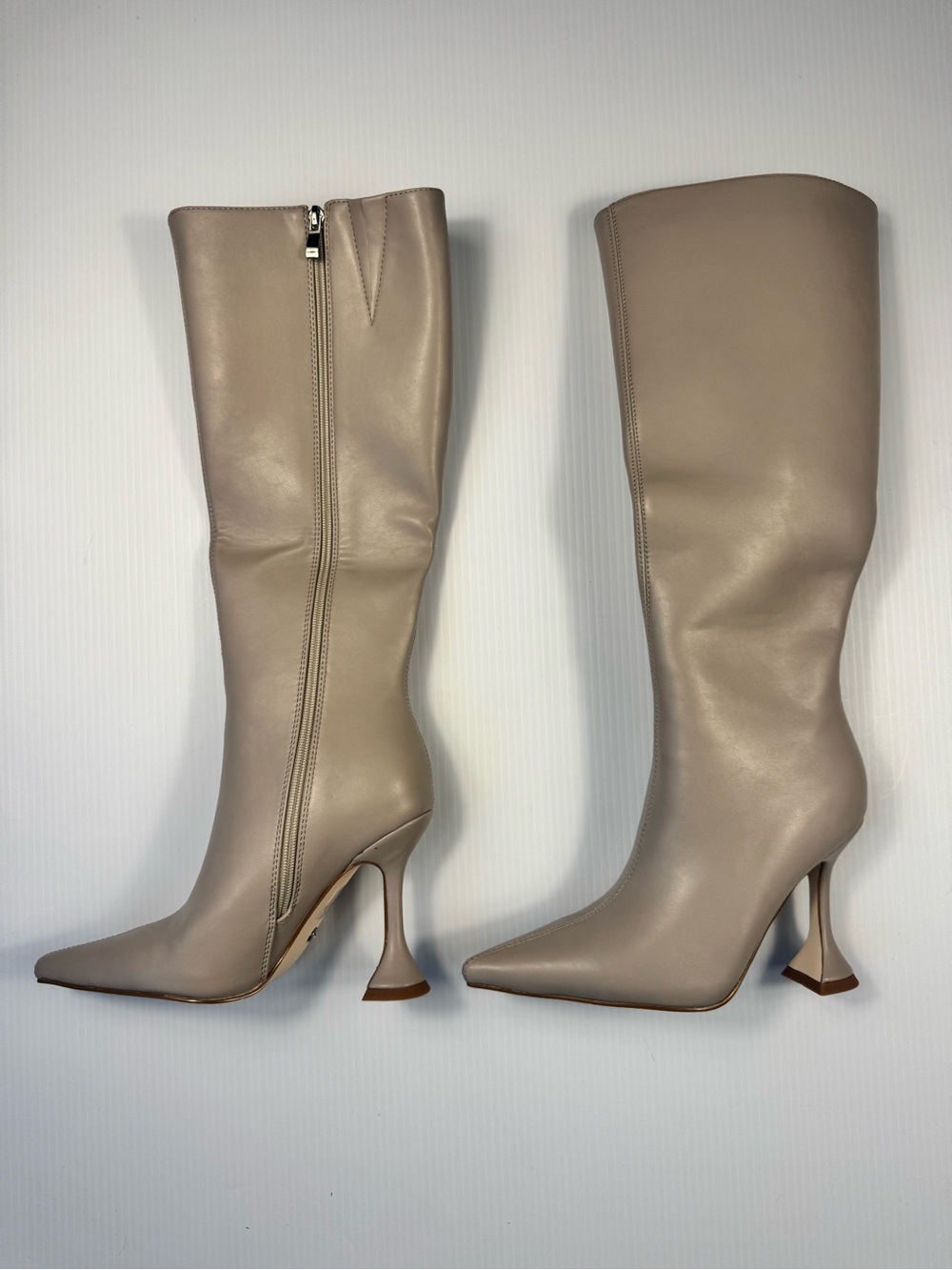 AZALEA WANG Gamma Grey Pointed Toe Below-the-Knee Boots NIB - Picture 2 of 5